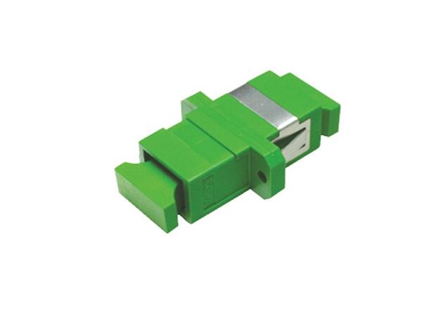 Adapter SM SC/APC-SPX Green With flange, metall clip, Zr. sleeve